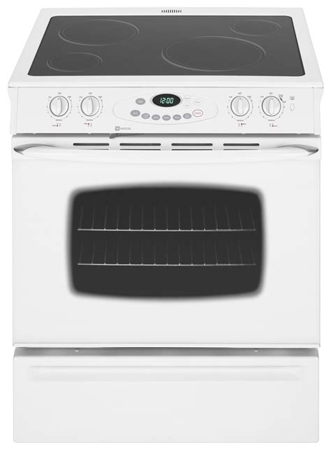 maytag slide in electric stove